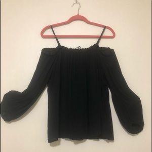 Black off shoulder blouse